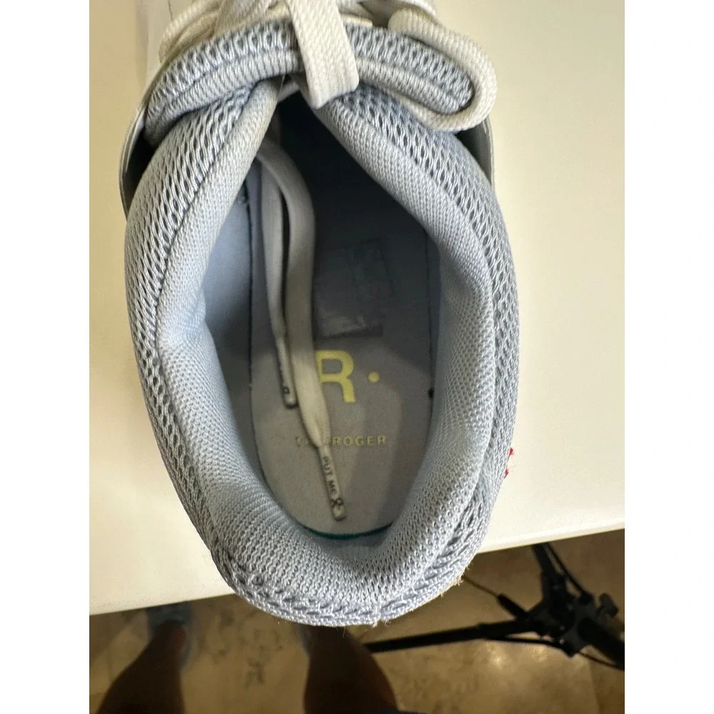 On Running THE ROGER Advantage Womens White Grey Yellow Sneakers 48.99148 Size 8